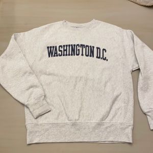 CHAMPION Light Gray Washington sweatshirt Reverse Weave M Mint Condition!🌟